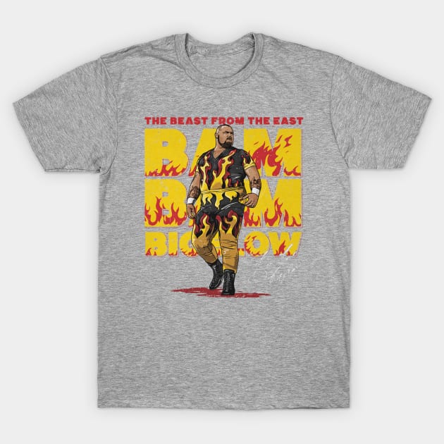 Bam Bam Bigelow Fire T-Shirt by MunMun_Design